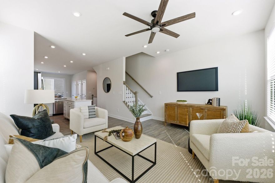 Seller says Sell!!! Submit an acceptable offer and close by May 29th and Seller will give $5,000 towards closing costs. Additional Closing Cost Credits are available for qualified buyers if you use the Sellers Preferred Lender. Located in the Wendover Green community in the Cotswold area, this modern three level end unit townhome offers open concept living just minutes from Uptown Charlotte. Wendover Green features both three and four level townhomes, and this Clarendon Urban floor plan delivers the space, flexibility and low maintenance lifestyle many buyers are searching for. As an end unit, the home benefits from additional natural light, added privacy and fewer shared walls compared to interior units. The entry level features a flexible bedroom currently used as a home office along with a full bath, creating an ideal setup for guests, remote work or a private workout space. This level also provides convenient access to the one car garage. Upstairs, the main living level is bright and open, designed for both everyday living and entertaining. The kitchen features quartz countertops, stainless steel appliances (Refrigerator included) ample cabinetry and a layout that flows seamlessly into the dining and living areas. Luxury vinyl plank flooring runs throughout the main living spaces, adding durability and modern style. A balcony just off the dining area provides the perfect spot to step outside for fresh air, morning coffee or unwinding at the end of the day. The upper level offers comfortable private living with well sized bedrooms, laundry closet (front load washer and dryer included), and thoughtfully designed bathrooms, creating a layout that works whether you live alone, share the space or host friends and family. Life at Wendover Green is designed to be easy. The monthly HOA includes water and sewer, trash and recycling pickup, exterior maintenance, preserved green space and a community dog park. The location truly stands out. Just minutes from Cotswold Village Shops, residents enjoy convenient access to grocery stores, restaurants, coffee shops and everyday essentials. When it is time to explore the city, popular destinations like Plaza Midwood and South End are only a short drive away. Whether heading into Uptown Charlotte for work, meeting friends in Plaza Midwood or enjoying a quiet evening on the balcony at home, this townhome offers the convenience, flexibility and lifestyle that make Charlotte such an exciting place to live. 9 min to Novant Presbyterian, 10 min. to Bank of America Tower, 15 min. to Atrium Health Carolina, and 20 min to Charlotte Douglas Airport. Currently Zoned for Myers Park High School.