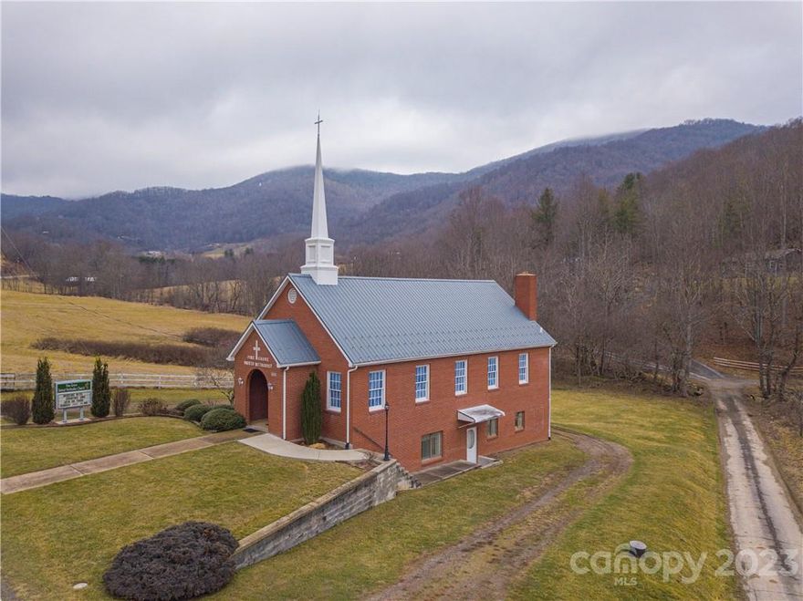 Unique Purchase!! This lovely church is tucked in the beautiful farmland off Max patch Rd. This sturdy Brick church has lovely stained glass windows on the main level. It also offers a partial kitchen below and a newer metal roof.