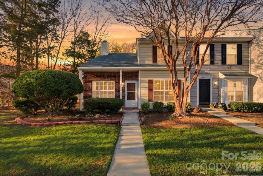 Tucked into one of Charlotte’s most convenient corridors, this beautifully updated end-unit townhome offers the kind of comfort and functionality that makes everyday living feel effortless.

From the moment you step inside, you’ll notice the updated luxury vinyl plank flooring flowing throughout the main level, up the stairs, and into the upstairs hallway — creating a seamless, modern look that’s both stylish and easy to maintain. Updated lighting adds a fresh, contemporary feel throughout the home.

The main bedroom and secondary bedroom (currently styled as a home office) feature newly replaced carpet, bringing warmth and comfort where it matters most.

With three bedrooms and two full baths, the layout offers flexibility for working from home, hosting guests, or simply spreading out and enjoying your own space.

As an end unit, you’ll appreciate the added privacy and natural light. In the back, a dedicated storage room provides that extra space everyone needs — whether for seasonal décor, tools, or outdoor gear.

And when it’s time to unwind? The community pool is just steps away, offering a place to relax, cool off, and enjoy Carolina summers.

Located in the 28273 area, you’re minutes from shopping, dining, major highways, and everything that makes living in Charlotte so convenient.

This isn’t just a townhome. It’s low-maintenance living with thoughtful updates in a location that keeps you connected.