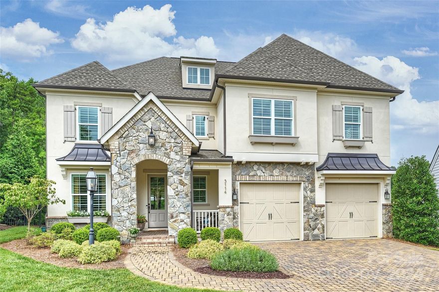 Exquisite craftsmanship is evident in every turn in this Classica (Tiburon plan) home!  Sited on the largest, private lot in the sought after Providence Retreat neighborhood. Stunning modern POOL caps the extras that this home offers. Outdoor retreat:pool w/spa; porch w/remote screens; travertine floors; bar; outdoor kitchen with DCS grill, fridge, bocce court... Large front porch w/stone entry leads to light-filled home. Thoughtful work from home options:study w/wall of built-ins, is opposite sitting room/office.  Great room is open to cov'd porch, breakfast/dining & kitchen.  Gourmet kitchen w/floor to ceiling cabinets, huge island (quartz counters), W-I pantry,  butlers/bar.  Primary up w/large bath "Luxury Spa Shower", soaking tub, and dual vanities is adjacent to laundry and huge WI closet.  Three addt'l large Beds each w/en-suite baths and WI closets. Storage and study nook offer flex spaces.  Bonus room completes the 2nd fl.  Plantation shutters; New carpet up, fresh paint.