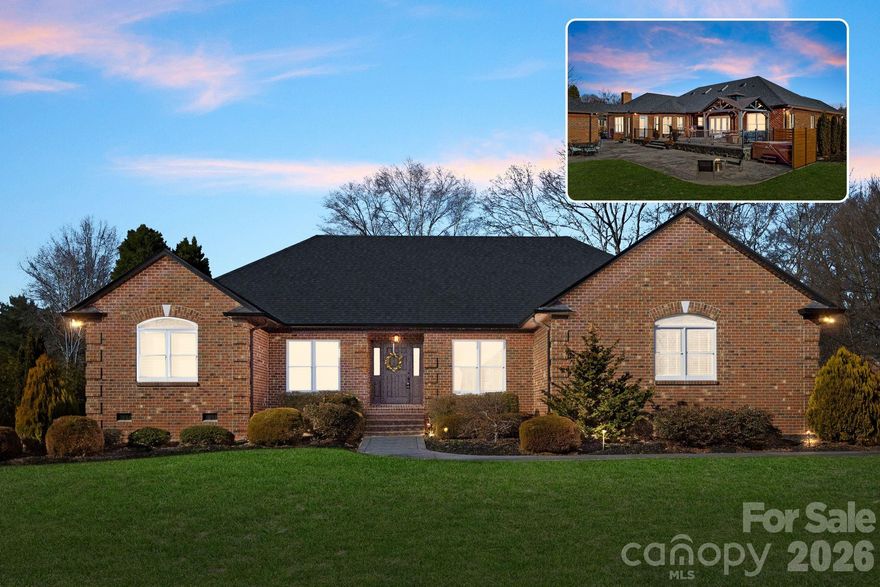 Set on a private one-acre lot in Concord’s established Carolando community, this impeccably maintained brick ranch offers a rare blend of privacy, functionality, and thoughtful upgrades. A standout feature is the expansive driveway that leads to an amazing brick four-car 1287 sq ft heated and cooled garage, enhanced with upgraded LED lighting, interior water spigot with floor drain, multiple 220V outlets suitable for equipment, wall-mounted electric pressure washer, plumbed air drops, fresh paint, and attic storage. An air compressor is housed separately in its own dedicated shed.

The interior features a bright, open floor plan with refinished hardwood floors in the main living areas, smooth ceilings, fresh paint, updated bathrooms, and curated modern lighting throughout. A dedicated fitness space with commercial-grade flooring includes plumbing stubbed along the driveway wall beneath the flooring, originally designed for a future kitchenette. Electrical outlets are installed at counter height behind mirrors, and a butler’s pantry cabinet is plumbed for an additional washer and dryer.  Giving this space a wonderful opportunity for multigenerational living.  

Outdoor living is elevated by a multi-level raised stamped-concrete patio with upper and lower entertaining areas, a covered pavilion, hot tub, and professionally designed landscaping and tree work that enhances privacy. The level one-acre lot provides generous space for parking recreational vehicles, trailers, and guest vehicles. No mandatory HOA.

Extensive improvements completed between 2021–2025 include a new HVAC system (2021), roof and gutters (2022), and numerous interior and exterior enhancements, contributing to a move-in-ready experience.

Conveniently positioned near Concord’s expanding business corridor home to Cadillac F1, Red Bull, and Eli Lilly . On race days, the excitement from the Charlotte Motor Speedway can heard off in the distance.