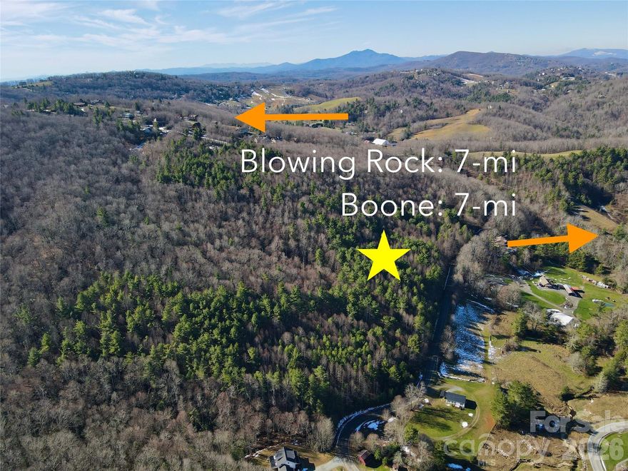 Discover an exceptional opportunity to own approximately 4 acres in a desirable High Country location near Boone and Blowing Rock. This scenic tract offers mountain view potential, a small spring-fed creek, rock outcroppings, and native trees, creating a beautiful setting for your mountain retreat. With elevations around 3,500 feet, enjoy cool summer temperatures and the natural beauty that makes the Blue Ridge Mountains so special. Located just minutes from the Blue Ridge Parkway, this property is well suited for a full-time residence, vacation home, private getaway, or investment opportunity. The land features a mix of gently sloping to sloping topography, with several areas that appear to offer potential building sites. Mountain ridgeline views can be enjoyed throughout the property, with a small area offering long-range views through Georges Gap. Enjoy paved road access via a state-maintained road. With no HOA or deed restrictions, this tract offers flexibility for a variety of uses, including short-term and long-term rentals. It could be an excellent option for a small home buildout intended for personal use, rental income, or both. Conveniently located just 7 miles from both Boone and Blowing Rock, the property offers easy access to shopping, dining, golf, tennis, hiking, biking, equestrian activities, and more. Acreage is estimated, and the final amount may vary slightly as the property is being divided from a larger 27.69-acre parcel. A survey will be completed prior to closing. Additional acreage is also available under MLS 253105 (27.69 acres), MLS 260748 (approximately 9.69 acres), and MLS 260744 (approximately 14 acres).