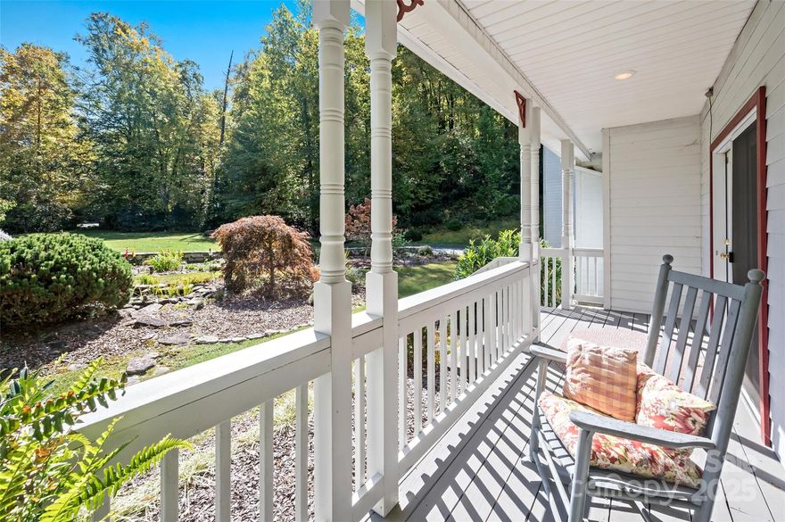 Welcome to your dream home located in the beautiful mountains of Western NC. This spacious home offers an idyllic blend of luxury and tranquility. Nestled on 2.42 acres, this property features five generously-sized en-suite bedrooms, providing comfort and privacy for family and guests alike. The main living area boasts a cozy fireplace, perfect for family gatherings, while the expansive kitchen is a chef's delight with a breakfast nook and keeping room with a second fireplace. Enjoy morning coffee on the wrap around porch overlooking the lovely perennial gardens and serene sounds of Carson Creek. A bonus room, with a full bath, over the garage could be your home office or a perfect place to enjoy your hobbies. With room for entertaining, the landscaped yard invites outdoor activities and peaceful retreats. Located just minutes to trails and restaurants in Cedar Mountain, this home offers both adventure and relaxation in the picturesque community of Transylvania County.