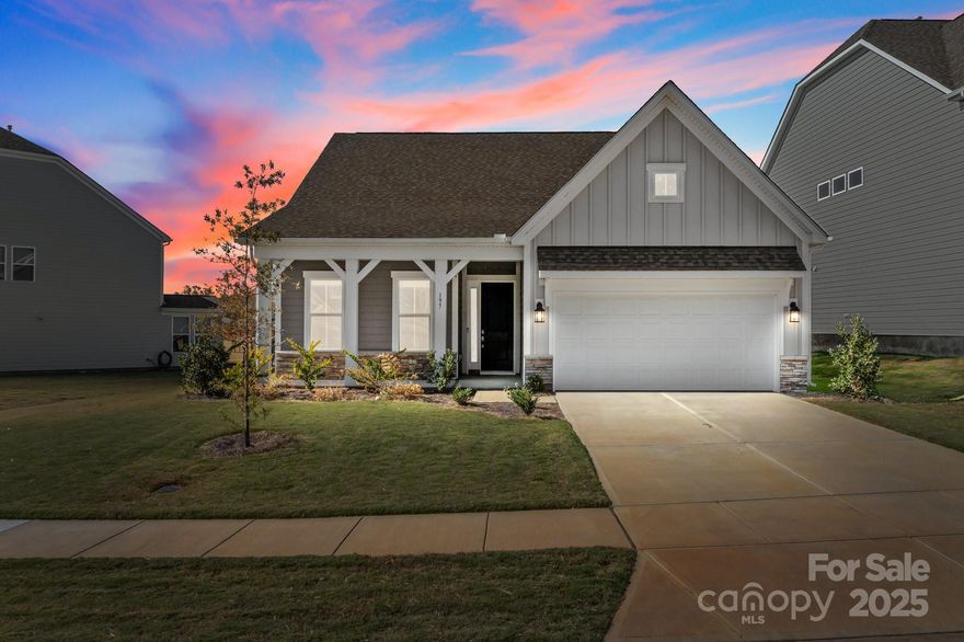 Now Priced Below Market Value—Don’t Miss This Opportunity! Better than new and ready for its next owner, this stylish modern farmhouse in Stafford at Langtree sits on one of the neighborhood’s best lots. Inside, you’ll find a bright and open layout with smart design and high-end finishes throughout. The chef’s kitchen is a standout, featuring a large island, walk-in pantry, and all appliances included—even the washer and dryer! The main-level primary suite is a true retreat with a spacious ensuite bath, while a second bedroom and full bath offer flexibility for guests or a home office. Upstairs, a third bedroom, full bath, and versatile loft space make room for movie nights, a gym, or play area. Enjoy evenings on the covered patio overlooking the private, fenced yard. Added perks include a tankless water heater, custom roller shades, and access to the neighborhood pool. All just minutes from Lake Norman, Davidson, Mooresville, and I-77. Schedule your tour today!