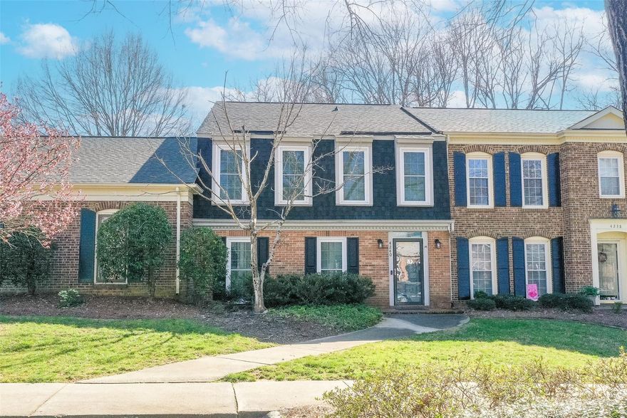 Welcome to Carmel Hollow Townhome Complex located just a couple miles from Southpark and all it has to offer. This home has been recently updated with scraped engineered hardwoods, updated kitchen with Quartz countertops. Private patio with fence. Newer heating unit. Large walk-in closets with custom shelving. The primary bath has shower with separate garden tub. Painted brick wood burning fireplace in the family room.