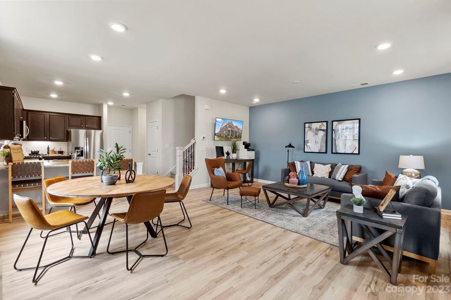 Unit 17B - Middle Unit, Ready February 2024. Open floor design. 2 story, 3 bed 2.5 bath 2-car rear load garage with garage opener. All bedrooms have walk-in closets and the primary suite has two. Kitchen features Stainless Steel dishwasher, 5 burner gas range, microwave, granite countertops, undercabinet lighting, garbage disposal and designer inspired features. 9' ceilings downstairs and up, with a tray ceiling in the primary suite. 

Community fishing lake, playground, pocket park and long concrete walking trails. Come check out this fantastic home in McEwen Village!