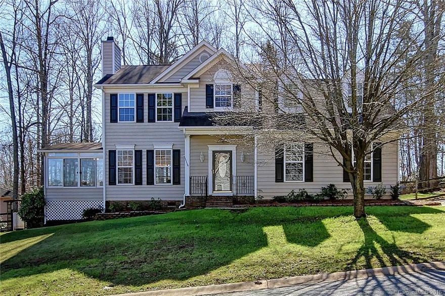 New wood floors in LR and DR.  Fresh paint in almost every room.  Great locations across from the newly designed Mooresville Golf Course. Kitchen with granite and stainless steel oven.  Large Living room with gas fireplace.  Nice touches include trey ceiling in dining room. Upper level with vaulted ceiling in the master & walk-in closet and large bath.  2 additional bedrooms and oversized bonus room.  You can just relax in your sunroom.