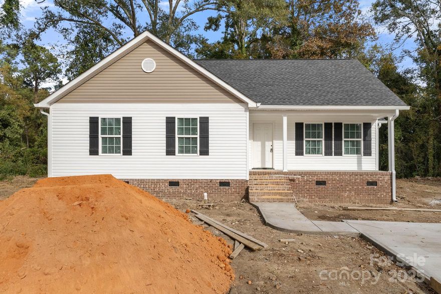 Home address is:  1163 Carolina Ave Ext. UNDER CONSTRUCTION-Drywall Stage,  Please be careful on site! Get into this NEW HOME before Christmas! The Hemlock is a spacious plan featuring a covered front porch. Walk into the home onto NEW LVP flooring throughout! OPEN floorplan w/great room featuring Cathedral Ceilings that really open up the space! Kitchen is GORGEOUS w/white shaker cabinets, NEW SS Appliances, and connected dining area/breakfast nook making this area perfect for entertaining! Primary Suite is your own oasis- it has custom tray ceiling, BIG walk-in closet, and bathroom w/dual granite vanity, linen closet, and tub/shower combo. Both guest bedrooms are good sizes and share the additional full bath w/single granite vanity and tub/shower combo. This home comes with a 1 year bumper to bumper Builder Warranty and 2nd year through the 7th year structural warranty. This floorplan is hard to beat! Come see it today!