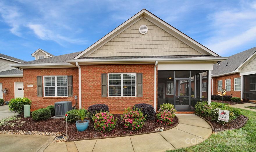 Welcome to this beautifully maintained home in the highly-sought after 55+ community, 3 Cherry Way. This open-concept residence showcases hardwood floors, neutral paint, and whole home blinds. Stunning kitchen features plentiful storage, tile backsplash, granite countertops, stainless appliances and pantry. Adjacent dining area flows into a cozy family room with vaulted ceiling and gas fireplace. Enjoy relaxing in the sunroom and screened porch. Spacious primary bedroom offers a double tray ceiling and luxurious ensuite, with dual sinks, zero entry shower with bench and large walk-in closet. Split floor plan with additional bedroom and full bathroom. Upstairs, you'll find unfinished space ideal for storage. Convenient two-car attached garage with shelving. Community amenities include clubhouse, pool, pickleball and planned activities. HOA provides lawn care for homes and common areas. Beatty's Ford Access Area has four boat ramps, two courtesy docks, parking, restrooms and picnicking.