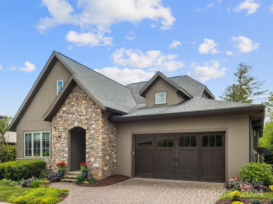 Low-maintenance, open-plan living all on ONE LEVEL! Experience the convenience of North Asheville and the quiet luxury of Thoms Estate. Enjoy high ceilings, a cozy gas fireplace and a floor plan that naturally flows from indoor to outdoor living. For those who like to entertain, come take advantage of the open kitchen with lots of counter space and the screened porch with piped-in gas grill and proper exhaust ventilation. This exquisite home also features a double garage, laundry room with storage, instant water heater and a whole-house generator. Lawn maintenance is included. The community offers walking trails, pickleball surrounded by woods, picnic pavillion and more. This is the property you have been seeking! Now accepting showing appointments.
