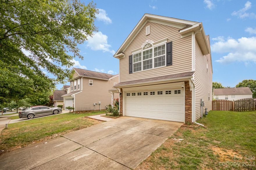 Updated home ready for new owners in a great location!  Enter into your open concept main floor w/new flooring and paint! Large living room with gas fireplace gives plenty of room for entertaining. Kitchen is light and bright with newly refinished cabinets and granite countertops. Breakfast bar and eat - in dining area allows for convenient daily life. Upstairs you will find your large primary suite with private en-suite with dual vanity, garden tub and separate shower. Loft area is the perfect space for a dedicated office, media or playroom. There are two more bedrooms and full bath to complete the upstairs. Brand new carpet and paint on the upper level as well! Level backyard is fully fenced! The super location is close to shopping, restaurants, charming downtown Matthews, and everything Charlotte has to offer!