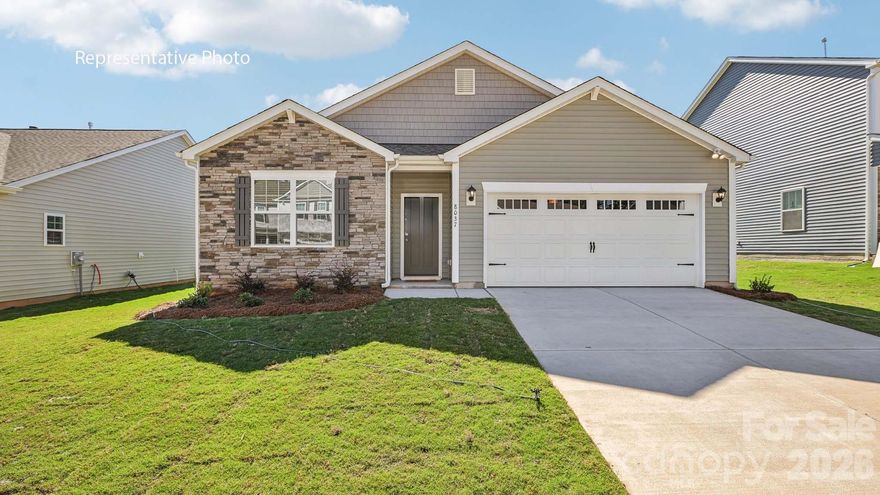 Welcome to this beautifully upgraded ranch-style Cali home in the highly anticipated Granite Falls community in Lancaster, SC. This 4-bedroom, 2-bath home offers 1,764 square feet of thoughtfully designed single-level living.
The open-concept layout seamlessly connects the kitchen, dining, and living areas—ideal for everyday living and entertaining. The kitchen features white cabinetry, white countertops, stainless steel appliances, and comes complete with blinds already installed throughout the home for added convenience.
The spacious primary suite includes a full bath, offering enhanced comfort and design. Three additional bedrooms provide flexibility for guests, office space, or hobbies. A 2-car garage completes the home.
Granite Falls offers a refreshing blend of peaceful surroundings and everyday convenience. Enjoy a thoughtfully planned neighborhood with future amenities including a pool with cabana, pocket parks, and playground- creating inviting spaces to relax and connect. Located just minutes away from shopping, dining, and within reach of Indian Land and Charlotte, this community combines modern living with an ideal location.
Schedule your showing today and be among the first to own in this exciting new community!