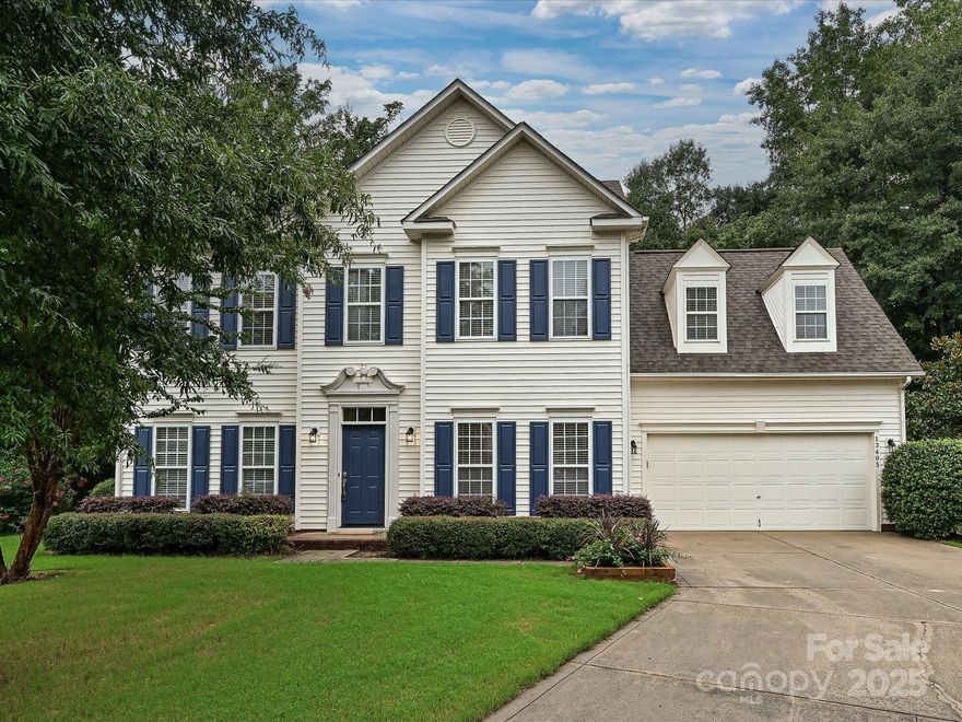 This pristine, private Cul-de-sac setting will win your heart at first glance! Discover a gracious Open Floor Plan with ideal privacy where it counts. Brand NEW Luxury Vinyl Plank flooring spans the entire main level. The stylish Kitchen showcases a center island, sleek Pendant Lighting, Painted Cabinets, Granite Counters, and Stainless Appliances. A vaulted All-Season Sunroom with a large Hot Tub sits just off the Kitchen—perfect for entertaining or a great place for that Home Gym! Step outside to a spacious 400 sq ft Patio for relaxing or gathering with friends. The expansive second floor Owner's Suite features Hardwood floors, Tray Ceiling with recessed lights, and a generous Walk-in Closet. Both Bathrooms boast NEW Vinyl Plank Flooring and new Lighting. The oversized 4th Bedroom offers flexibility as a Bonus Room. A deep, private Back Yard backs to tranquil Green Space. Close to 485 & 77, Four Mile Creek Greenway and the vibrant Ballantyne Bowl with top dining and entertainment!