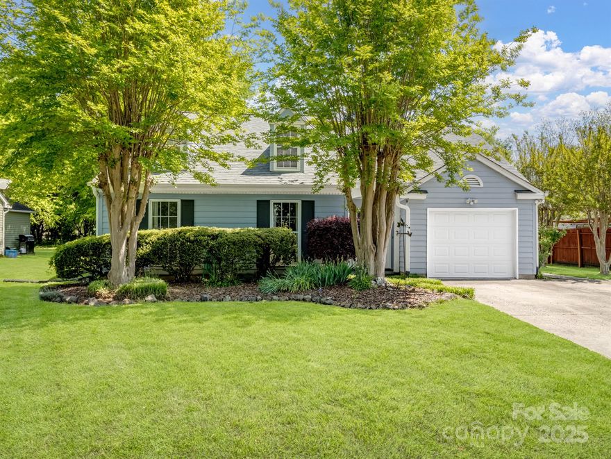 Back on the market with some fantastic updates! All new LVP flooring throughout home, fresh interior paint, and all new stainless steel appliances in the kitchen! (Refrigerator was on order at time of pictures.) Welcome to this adorable 3-bedroom, 2-bath ranch-style home with a 1-car garage located in Rock Hill, SC. This home features vaulted ceilings in the living room with a brick fireplace.  The primary bedroom has his and hers closets and an en-suite bathroom with a soaking tub. Enjoy the outdoors on the nice back patio which is perfect for relaxing or having friends over. The fenced-in backyard is great for pets, kids, or just a little extra privacy. *No HOA* Roof replaced in 2022 and HVAC replaced in 2019. Located in a convenient spot with quick access to I-77, shopping, and restaurants, you'll have everything you need close by.  Whether you're buying your first home or looking to downsize, this one checks all the boxes!