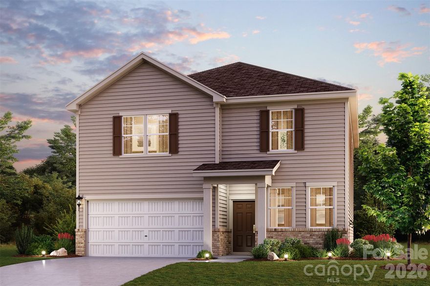 The Woodruff at Carpenter Farms boasts an open-concept layout that's perfect for entertaining! An expanded kitchen—featuring a center island and a dining area with patio access—opens seamlessly to a spacious great room with an optional fireplace. Additional main-floor highlights include a private bedroom and full bathroom. Upstairs, you'll find comfortable living space in two secondary bedrooms—each with a walk-in closet—and a generous primary suite with a roomy walk-in closet and attached bath. Completing the home, a large game room on the second floor offers versatile hangout space. Plus, this home is located in a fantastic neighborhood with amenities like a community pool, playground, dog park, and activity field for you to enjoy.