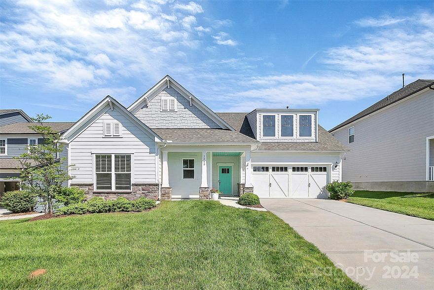 If your looking for picture perfect then you have found it. 2040 Sugaree Commons is a stunning like new ranch, yes ranch in highly desirable McCullough! This home is a masterpiece of fine details including shiplap, built-ins, custom kitchen slide out drawers, even the garage floor has epoxy finish. Gleaming kitchen has a wall oven and gas cooktop, with eat-at island as well as breakfast/dining area. New carpets in all 3 bedrooms, fresh interior paint. Step outside to a beautiful large fenced in backyard with oversized covered patio. The McCullough neighborhood has so much to offer including , sidewalks, street lights, multiple parks, common green spaces, outdoor pools, tennis courts, playground, dog park and a clubhouse with a fitness center. Prime location near shopping , restaurants, entertainment ,and schools and Charlotte. Welcome Home!