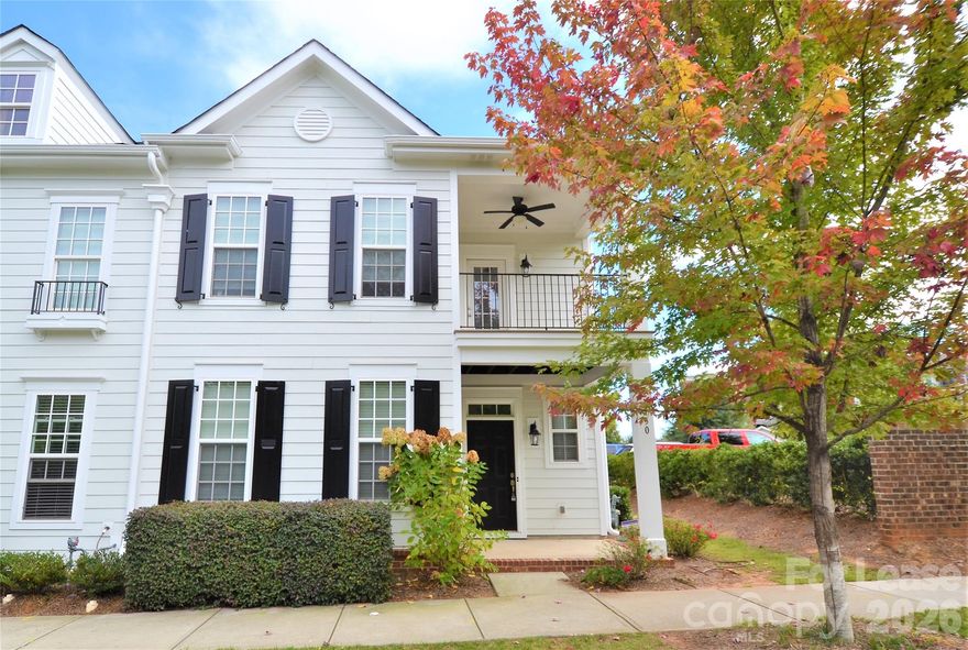 DESIRABLE ANTIQUITY!  2 Story Townhome on Corner Lot.  Walking Distance to Pool, Club House, Shopping and Restaurants. Easy Access to I-77.  Enjoy a Lower and Upper Porch with views to the adjacent Green Space. Bright, Open Floorplan with Large Great Room, Abundant with Windows. Kitchen features Granite, Stainless Steel Appliances, 42" Cabinets, and a Bar-height Counter for Meals or Entertaining.  Primary Suite on the Main level, featuring Large Bathroom with Dual Vanity, Huge Walk-in Shower, Spacious Walk-in Closet, and attached Laundry area.  Upper level offers two Large Secondary Bedrooms, additional Full Bathroom, and a Loft Perfect for Game/Media Room.  Rent includes Landscaping/Mowing outside the Fence. Refrigerator, Washer and Dryer included. No Pets.