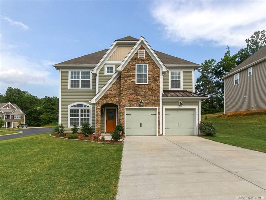 PERFECT FOR MULTI-GENERATIONAL LIVING- almost new w/ Premium Features thru-out. Hardwoods on main level. 1st floor BR with nearby full bathroom. Granite & SS appliances in kitchen; Large kitchen island w/ pull out drawers. Oversized Great Room; Upstairs Master Suite Retreat w/ adjacent sitting area & double closets for harmony; Sumptuous Master BA w/ garden tub, semi-frameless shower, water closet; 5th BR could be rec room. Granite on all bathroom counters; great price; Fort Mill School District