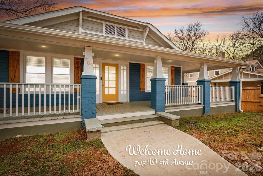 Great starter or investment opportunity! This beautiful home blends timeless charm with modern updates and offers a warm, welcoming feel throughout its open-concept living room, dining area, and kitchen. The updated kitchen features granite countertops, a center island, and stainless-steel appliances that all convey with the sale. With over 1,700 square feet, this 4 bedroom/2 bath home is sure to please. The spacious primary suite includes a walk-in closet and a modern bathroom with granite finishes, while three additional generously sized bedrooms and a second updated bathroom provide plenty of room for family or guests. Step outside to enjoy the expansive wrap-around front porch, a covered back porch and a fully fenced yard, perfect for relaxing or entertaining. Complete with Ring security cameras and exterior floodlights. Ideally located near downtown, shopping, restaurants, and convenient access to I-85, this home offers both comfort and convenience. A Must See!