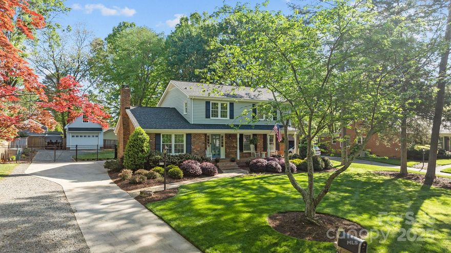 Nestled on nearly half an acre, this home blends classic charm with stylish upgrades in all the right places. Gather around the cozy gas fireplace, host unforgettable evenings on the gorgeous patio, and create your favorite meals in the updated kitchen with sleek gas stainless steel appliances.

Inside, you’ll love the warmth of beautiful hardwood floors, upgraded bathrooms, spacious living and dining rooms, plus a bonus flex space perfect for a playroom, office, or second living area. Windows were replaced in 2011 with a lifetime warranty on repairs! The fully fenced backyard offers privacy and room to roam, while the driveway leads to a stunning detached garage equipped with its own power meter and 200 amp service—perfect for your vehicles, hobbies, or storage. Fence is was put up in 2024 and the patio was finished in 2018.

All of this in a prime location near Cotswold, SouthPark, Boyce Road Park, greenways, swim clubs, and racquet clubs—this home checks all the boxes!