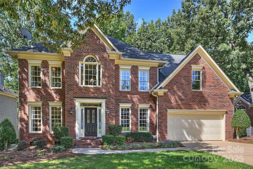 Prepare to be impressed with this impeccably maintained, beautifully updated home with primary suite on the main level. The living room serves perfectly as a home office, while the brand-new kitchen is a showstopper - quartz counters, white frameless construction cabinetry with ultimate space-saving design, stylish hardware, and all new appliances. Gorgeous gleaming new white oak hardwood floors flow throughout the main level. The elegant great room boasts soaring ceilings, custom floating shelves and built-ins, a cozy wood-burning fireplace, and a wall of windows that flood the space with natural light. An oversized dining room easily seats eight, ideal for hosting holidays and gatherings. Upstairs are three spacious bedrooms - each large enough for a king-size bed, plus an updated hall bath with quartz counters and new cabinetry. The large bonus room is perfect for movie nights or curling up with a book by the window. The walk-in attic provides exceptional storage with easy access to holiday décor and more. Whole house water softener. Outdoors, an automatic sprinkler keeps your yard the envy of the neighborhood. Location matters- and this home is perfectly situated in one of South Charlotte's most desirable areas! Nestled between Stonecrest, Ballantyne, Waverly, and Rea Farms, with quick access to I-485, the new Ballantyne Bowl, and just minutes to South Park – you simply won’t find a better location.  It won’t last long -with the fabulous updates, unbeatable location, and award-winning South Charlotte schools, this home is sure to impress even the most selective buyer!
