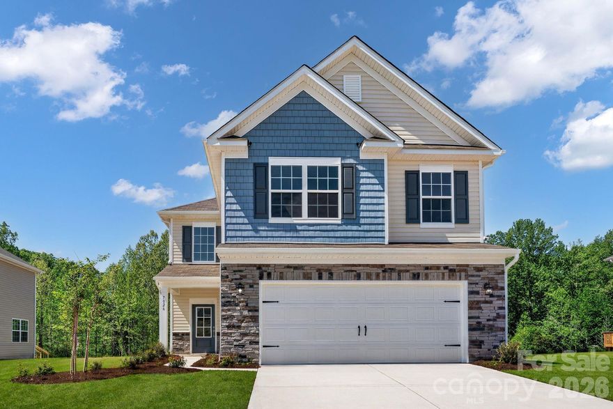 At the heart of this new Bradford two-story home is a spacious, open-concept floorplan designed for shared living and entertaining. It includes a sprawling Great Room, a fully equipped kitchen with a center island and an adjacent breakfast nook, which extends further out into a desirable patio. Residing on the top floor is a versatile loft surrounded by two secondary bedrooms and a tranquil owner’s suite. Plus, our signature Everything's Included program means you will get quartz or granite kitchen countertops, subway tile backsplash, ceramic tile, and luxury vinyl plank flooring at no extra cost! Nestled in the foothills of Maiden and bordering Denver NC, Shannon Woods is a masterplan community with two collections of homes. Onsite amenities include a swimming pool, fitness center & playground.