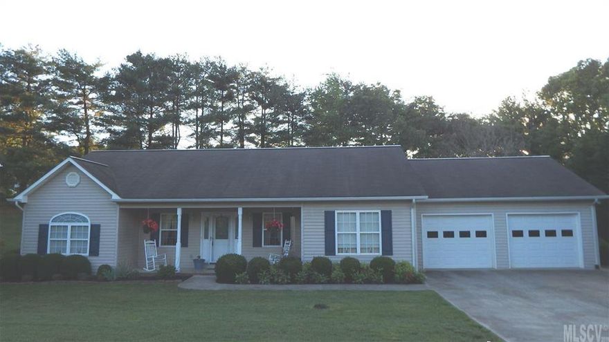 Spacious one level home in desirable Hudson area.  Convenient to 321 for easy access to Lenoir/Hickory. Split Bedroom plan. Gas logs FP in living area. Laundry area was relocated for the addition of a Breakfast nook with extra cabinets and countertops. Walk-in closet and double vanities in Master.  Large double car garage. Huge back deck and covered front porch.  Storage building included.