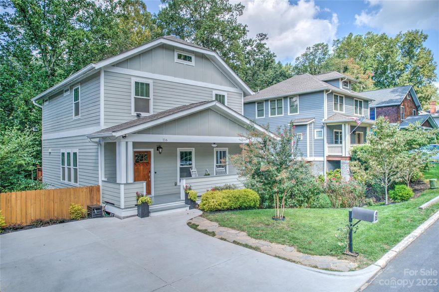 Stunning Craftsman home nestled in the charming Montford neighborhood! Immerse yourself in the perfect blend of
relaxation and convenience. Savor your morning coffee or unwind with evening cocktails on the inviting front porch. Dine Al fresco in the tree tops on the back decks, where the soothing sounds of a water feature and landscaped grounds create a tranquil oasis. Two spacious finished basement rooms await your creative touch. Whether it’s an office, cozy second living space, bedroom, or a charming homestay, you’ll have flexibility to create whatever fits your needs. Not pictured are the many storage areas: Large unfinished room in basement with shelving, walk-in crawl space outfitted for tools and pull down attic space. Option to be partially furnished. Your new abode is located for maximum enjoyment, with easy access to downtown Asheville, River Arts District, Montford parks and cafes.