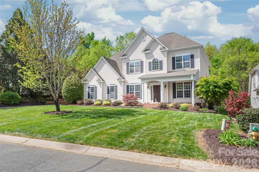 Tucked into the heart of Cabarrus County in the highly sought-after Porter’s Landing community, this fully updated home offers the perfect balance of comfort, style, and connection. Enjoy a neighborhood known for its strong sense of community, no city taxes, and access to highly desirable Hickory Ridge Middle and High School.

Lovingly maintained by its original owner, this move-in ready home features fresh neutral paint, new carpet in the upstairs bedrooms, and HVAC systems replaced in 2023. Thoughtful updates throughout make for easy, low-maintenance living.

Designed with entertaining in mind, the layout flows effortlessly. A private office with French doors sits off the entry, while the dining room opens into a beautifully updated kitchen featuring a massive quartz island with bar seating, matching Maytag appliances, gas range, pantry, and spacious breakfast area.

The two-story living room is filled with natural light from floor-to-ceiling windows and opens to both the kitchen and sunroom, creating an ideal gathering space. The sunroom overlooks a private, landscaped backyard, while a large main-level flex room offers the perfect secondary living space or playroom.

Upstairs, the primary suite offers a true retreat with a tray ceiling and a fully renovated ensuite featuring dual walk-in closets, dual vanities, heated tile floors, a walk-in shower with body jets, and a freestanding whirlpool tub. Secondary bedrooms are generously sized, and a walk-in attic provides excellent storage.

Outdoors, enjoy a private backyard backing to the woodline, complete with a covered patio, pergola, built-in bench seating, irrigation system, and storage shed, all freshly landscaped and ready to enjoy.

A rare opportunity to own a beautifully updated home in an established community that truly feels like home!
