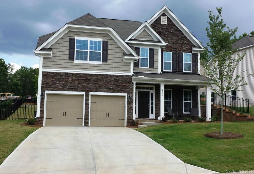 A Highly desirable Franklin model is LOADED with Premiums.  From the impressive 2 story entry w/Oak rail & Iron Balusters to the Master Suite, you'll see why it is LOVED.  Hardwoods on 1st thru open floor plan, a bedroom on 1st, Granite in Kitchen w/stainless gas range. The gas fireplace can be enjoyed in Family room & by kit island. The Master Suite & Bath is Spacious and the Large Shower is separate from the Garden Tub. Ready Feb/Mar. Pictures are representative. CURRENT INCREDIBLE INCENTIVES.