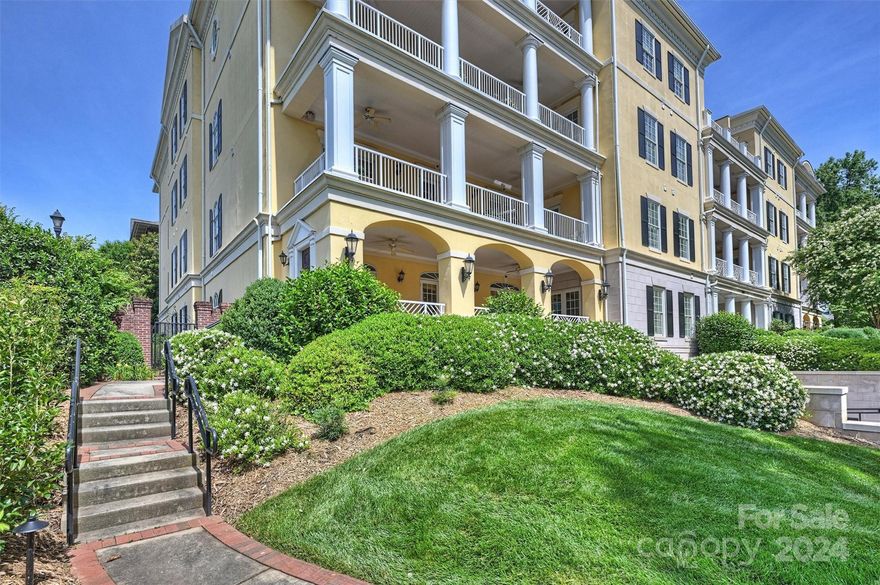 Amazing location overlooking Myers Park Country Club driving range.  It is on the first floor on the left side.  The special thing about this unit is that you can enter from the street on your own private porch.  That is awesome!  The kitchen has been totally updated.  It is also 3000 square feet.  The living room/ dining room/ kitchen/ den lives more like a 5000+sf  home.   Two nice bedroom suites with tons of closet space.  Two walk in pantries.  Storage unit in the garage.  Two assigned parking spots right beside the elevator.  Move in condition.