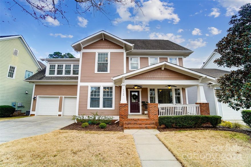 Pristine Saussy Burbank Beauty in Baxter Village! With 3,252 hsf, this home offers 5 bedrooms, 4 full baths, and a spacious loft! Step in from the welcoming front porch and inside to an open floor plan with a dedicated office, dining room, great room with gas fireplace which opens to the bright kitchen, just perfect for gathering! Highly desired Bedroom and full bath on the main! Head up to the primary suite, 3 additional bedrooms, 3 full baths and a fantastic loft space with endless possibilities! The covered back porch and patio offers a tranquil retreat to enjoy sunsets and serene wooded views! Immaculate garage with epoxy floors! Fantastic location, just steps to Baxter's "Village Hall" pool and playground complex and backing to the Baxter Trail system just behind the home. This Classic Craftsman home offers a blend of elegance, comfort, and convenience, making it the perfect place to call home!