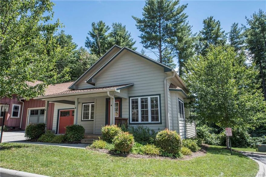 In wonderful pristine shape, this 2BR/2BA one level living end unit patio style home features great room with vaulted ceiling, hardwood flooring, spacious kitchen with granite counters, Stainless steel appliances, granite island bar, master suite and additional bedroom, and hall bath. Full laundry room, one car garage, covered front porch, and back deck complete this conveniently located home.