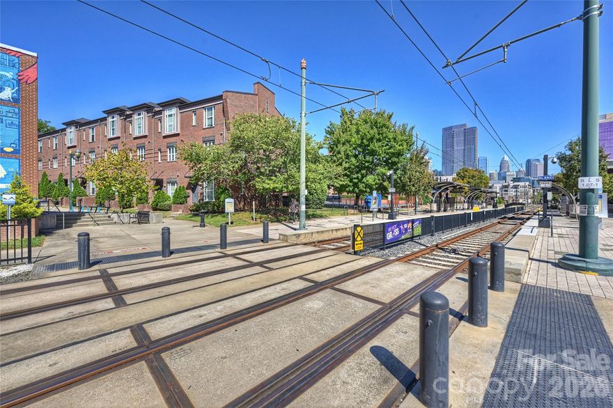Experience South End living at its most connected—just steps from the Rail Trail, breweries, restaurants, fitness studios, coffee shops, and the Bland Street Light Rail stop. From here, South End unfolds in every direction, placing you in the center of one of Charlotte’s most vibrant and walkable neighborhoods with effortless access to Uptown and the growing skyline of South End’s newest office towers and employers.

This all-brick end-unit townhome offers the kind of lifestyle many buyers lease in South End for—but with the space, privacy, and long-term ownership opportunity that’s increasingly difficult to find. Natural light pours through expansive windows, while multiple outdoor spaces and Uptown skyline views create a true urban living experience.

The main living level feels open, bright, and connected with updated wood flooring, seamless flow between the kitchen, dining, and living areas, and two private balconies ideal for entertaining or unwinding above the energy of the neighborhood. The kitchen features stainless KitchenAid appliances, granite countertops, recessed lighting, and generous prep space designed for everyday living.

Upstairs, both bedrooms feature updated ensuite baths, while the entry-level third bedroom with full bath offers flexibility for guests, a home office, gym, or roommate setup. Additional highlights include an attached garage with storage, low HOA, and true lock-and-leave convenience.

For buyers looking to level up from apartment living without giving up the South End lifestyle, this is exactly where that next chapter starts.