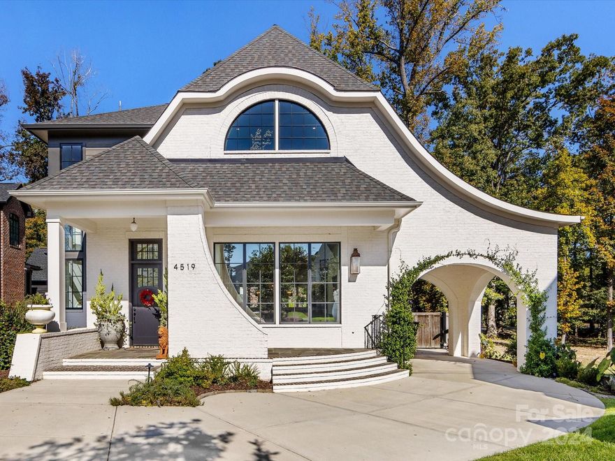 Beautiful European custom build in a desirable cul de sac. One of the Grandfather Homes' builds that started the Cramer Pond development. This unique home in Plaza Midwood offers 4 bedrooms, including 1 on the main level, and 3 full baths. The open floorpan boasts 14.5' ceilings, gourmet kitchen, scullery and screened porch. Inside and out, this home offers perfect entertaining space with a salt water pool and spacious patio. The apartment over the garage is a perfect additional living space with a large bedroom, bath and small kitchenette.