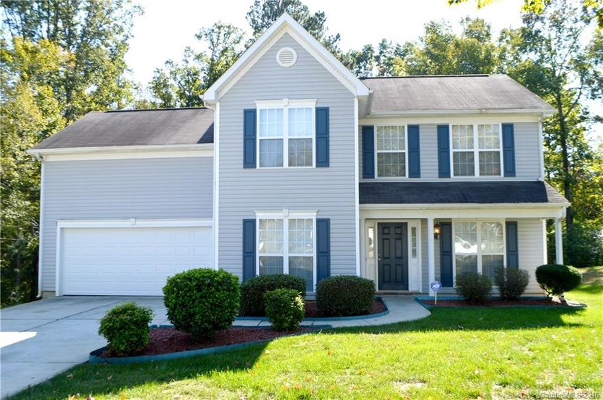 Situated on a cul-de-sac street and conveniently located close to shopping, restaurants and Uptown Charlotte! 4 bedrooms, one of which can be used as a large bonus or great room. SS appliances, neutral paint and carpet throughout, Dining Room downstairs that can be used as an office with french doors, beautiful tile flooring on main floor, and upgraded lighting fixtures.Large wooded yard and a large 2 car garage with plenty of parking space for guests. Seller offering a one year home warranty!