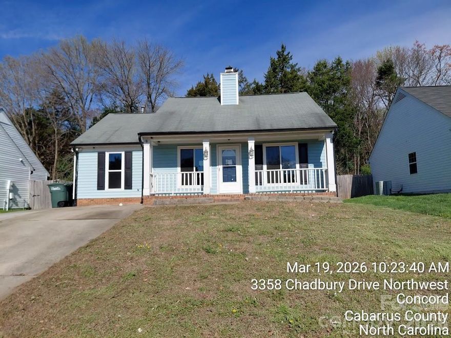 3 Bedroom, 2 Bath Ranch in the charming Chadbury Neighborhood-with NO HOA! Move-in ready home just in time to enjoy the back porch and above ground pool. This home features a wonderful, private, fenced in backyard as well as a front porch perfect for rocking chairs for relaxing! The shed in the back of the property has electricity. There is a storage room at the back of the home. The driveway has been made wider for 4 vehicles, as well as a concrete slab for the garbage and recycling cans. New windows were installed in 2020.