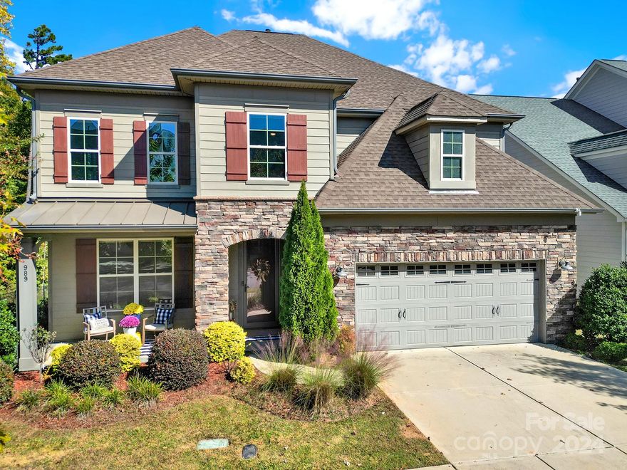 Prepared to be wowed! Open plan w lots of windows bringing natural light to gourmet kitchen w oversized island, 5 burner gas cooktop, double oven, stainless appliances, walk in pantry, open dining w sliding door leading to screened porch. The main floor offers private guest suite and full bath w zero entry shower, office, dining room, welcoming great room, stone fireplace, & flex space off great room for endless entertaining. Upstairs you will find 4 additional bedrooms, 3 full baths, loft, and a bonus/play room w closet and custom blackout shade for movie night. The primary suite features walk-in closet, oversized tile shower, w double shower heads, & custom motorized shades. Hardwoods on main level, tile baths, & new carpet upstairs. Customs shades in all bedrooms. Extensive hardscape/landscaping, gas fire pit, very private yard, w irrigation and water feature. Community offers clubhouse, pool, 2 play grounds, 2 ponds, walking trail, & walk-able to dining options. Welcome home!