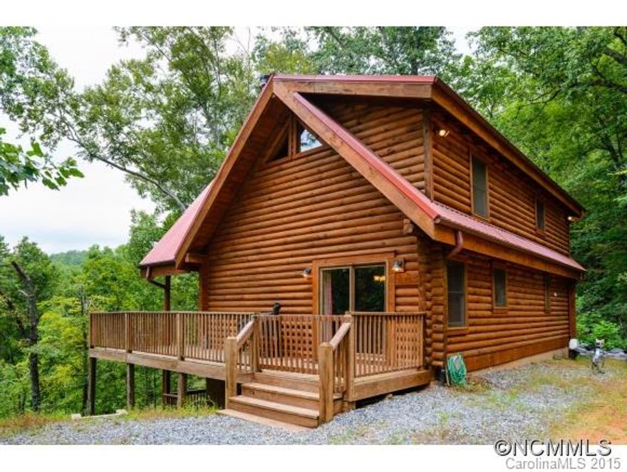 Classic Log Cabin at the end of Chipmonk Trail in Riverbend. Big MOUNTAIN VIEWS. Near views of Mirror Lake. Wrap around covered main deck plus covered lower deck with porch swing. Large THEATRE ROOM. Stone Fireplace. Outdoor Fire Pit. Galley Kitchen open to Great Room. Well maintained. Ample Parking and ease of access. Riverbend amenities include Mirror Lake & the Broad River for swimming, fishing, canoe, tubing. PRIVATE