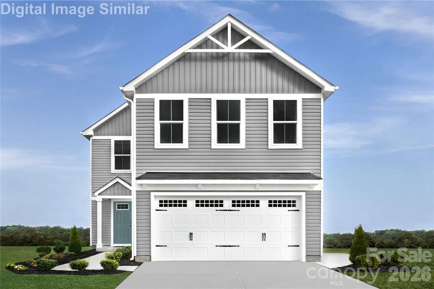 Discover the charm of this serene, tree-lined community, offering convenient access to major highways, grocery stores, shopping centers, entertainment, and dining options. This home features a spacious, open-concept floor plan on the main level, perfect for entertaining. The kitchen, equipped with GE appliances, granite countertops, and a kitchen island that seats three, seamlessly connects to the dining area and great room. Upstairs, you’ll find four bedrooms, including a luxurious Owner’s suite with an ensuite bath and walk-in closet. The upper level also includes a hall bath and a laundry center with a GE washer and dryer. Enjoy outdoor relaxation and barbecues in your own backyard with a 10x12 patio, with lawn care included. Additional features include a 2-car garage and a driveway. This home is to be built.  Primary residence. Photos for illustrative purposes.