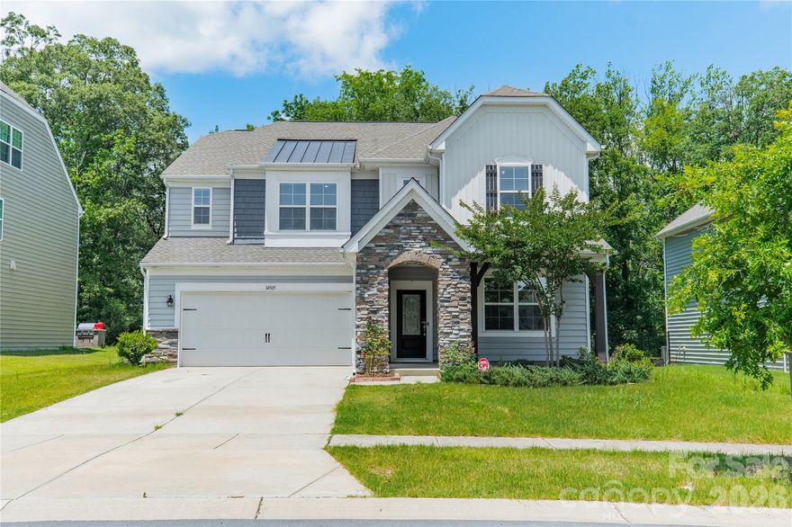 Location, good schools, every type of shopping within 2 minutes! Seriously! This open floor plan includes a walk-in pantry, beautiful counter tops, a gas range and the refrigerator will convey. Enjoy your meals in a separate dining room, in the kitchen or outside on a large stone patio. You also have a dedicated home office/flex room on the main level. Upstairs you have 5 bedrooms and 3 full baths plus room for a small study and the laundry room. The primary bedroom has a separate shower, a garden tub and double vanities. Loft/Study area for family. The Sellers have updated all the light fixtures in Kitchen, dining, Office, Living Room, Bedrooms and Primary Closet, Half bath with a dimmer switch, & Exterior light at the Garage.  The Photos were taken before the lights and ceiling fan were replaced. Sellers also installed smoke detectors and Carbon monoxide detectors on each level. This is a wonderful family home. The Sellers hope the new owners will enjoy this home as much as they have with their family.