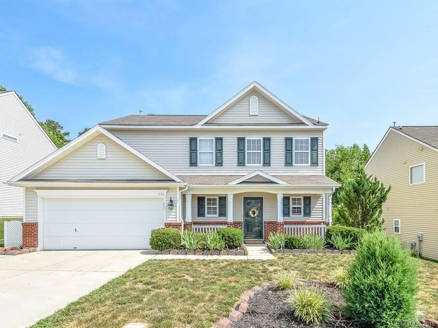 Cooks delight with upgraded custom kitchen, offering granite counters, glass back splash,  42" wainscoting cabinets. Open floor plan views of the fireplace from both the living/dining room. Upstairs offers 3 bedrooms, 2 baths an open bonus loft area. Outside you have a  fenced backyard w/extended living for entertaining, water feature and custom work shop. Updated & maintained  throughout with new AC/Heating system. 2 car garage that offers shelving & additional storage above w/pull down stairs.