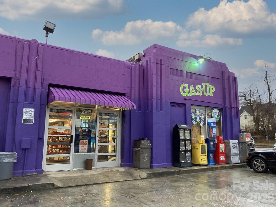 An established West Asheville retail location, the Gas Up has been a staple of the community for decades.  Currently operating as a convenience store, this .28 acre corner location provides ample parking while boasting frontage on both Haywood Road and Westwood Place.  NCDOT average of 12,000 vehicles per day and constant foot traffic.  340sqft of walk-in cooler space and plenty of storage.  Sale includes building, land, inventory, fixtures, equipment, branding and permits for a turnkey operation, while HR-1 and CBD zoning allow for multiple future uses.