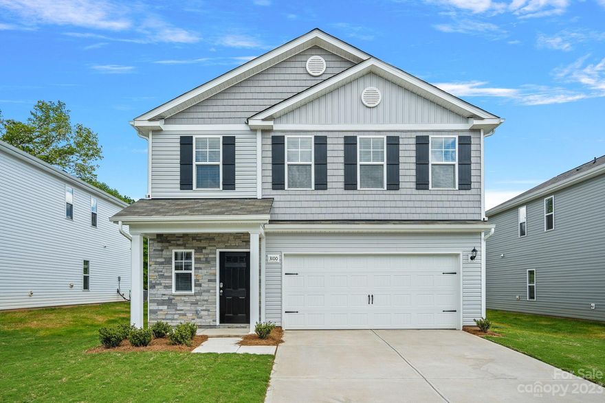 Up to $11,000 to buyer at closing if preferred lender is used.  Complete in January/February 2024  Brand New Construction in a wonderful Northwest Charlotte Location.  Open concept design & stylish modern colors.  Lots of Upgrades included in this home on easy-care sized lot.  First Floor has 9’ ceilings and beautiful Luxury Vinyl Plank floors in the main level living areas. All areas are open - Kitchen, Dining and Family Room with lots of easy-flow living space.  Kitchen has 36" upper cabinets with molding, granite counters, variable height upper cabinetry with molding, SS appliances and subway tile backsplash, plus a large granite island with breakfast bar. LV 24x12 inch tiles in the full baths. Smart Features included in the Promo. We have a model home of this floorplan 7 miles away at 1010 Melanie Run Lane, Charlotte NC 28216