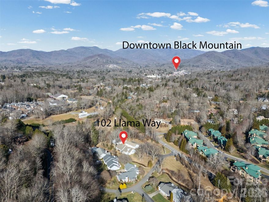 Highly desirable Llama Vista condo in Black Mountain! This recently renovated 2-bedroom, 2-bath condo offers one-level living with level entry (no step-up), abundant natural light, and peaceful nature views of a beautiful mountain creek from large windows and a screened-in porch.  Conveniently located near Cheshire Village and just minutes from downtown Black Mountain, with easy access to Interstate 40, restaurants, shopping, and more. Situated in a quiet, private, park-like community, this property offers a tranquil setting while remaining close to town amenities.
 Additional features include all new appliances and a detached garage, making this a move-in-ready option for low-maintenance living in one of Black Mountain’s most sought-after communities.