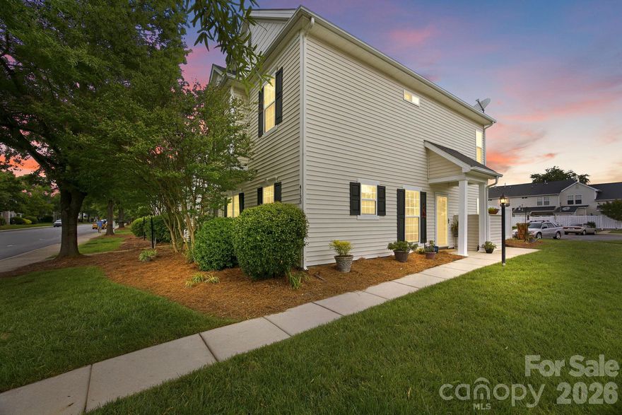 Beautifully updated and well-maintained end-unit townhome in the desirable Harrisburg Town Center community. Offering 2 bedrooms, 2.5 bathrooms, and a flexible, light-filled layout, this home combines low-maintenance living with exceptional convenience and walkability.
The spacious main level features an open-concept design with abundant natural light, a versatile flex space ideal for a home office or den, and a dining nook surrounded by large windows. The renovated kitchen is thoughtfully designed with quartz countertops, newer stainless steel appliances, ample storage, generous prep space, and seamless flow into the open concept main living area.
Upstairs, both bedrooms feature en-suite bathrooms and walk-in closets, creating a functional and private layout. Freshly painted bedrooms and newly renovated bathrooms add to the home’s move-in ready appeal.
Enjoy outdoor living on the spacious fenced patio, perfect for entertaining, grilling, or relaxing outdoors. Additional storage includes a large under-stair closet and a private outdoor storage unit off the patio. A convenient rear entrance and dedicated parking spaces add everyday functionality.
Residents enjoy access to the community pool along with HOA-covered water, sewer, trash service, lawn maintenance, and exterior maintenance for easy living.
Ideally located within walking distance to Harrisburg’s vibrant downtown area, breweries, restaurants, grocery stores, and coffee shops. Convenient access to Hwy 49, I-485, Concord Mills, and UNCC makes commuting throughout the Charlotte metro area simple and convenient.
Receive a 1.5% closing cost credit on the financed loan amount when using our preferred lender.
