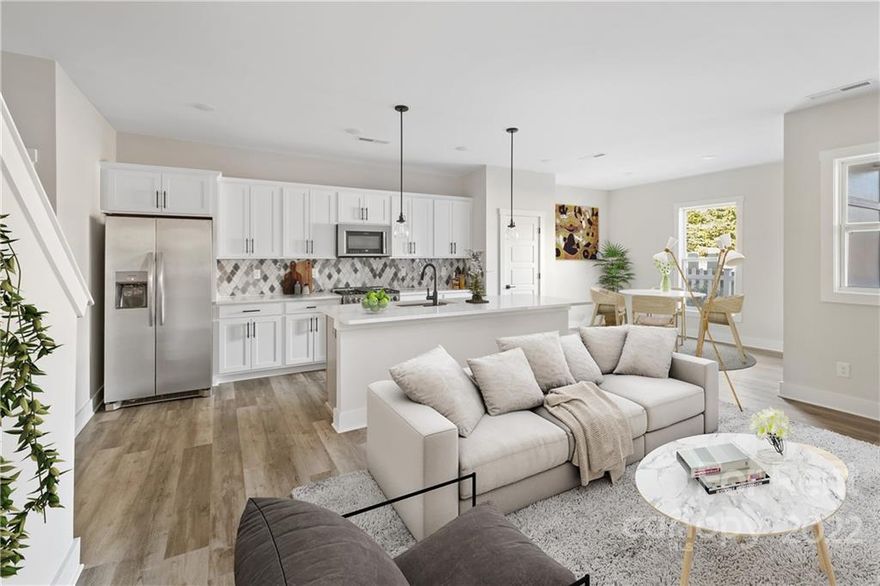 Welcome home to Allston, the newest and hottest community in the area, with select homes now for lease! Beautifully designed, modern farmhouse inspired townhomes are central to all things great in Rock Hill with plenty of attractions! This open floorplan features high ceilings and expansive windows that really open up the space. Family room opens up to the dining area for easy conversation. Any chef will appreciate the dream kitchen which features a large island, stainless appliances including a gas range, and quartz countertops. Three bedrooms are upstairs, including a spacious primary suite with a huge walk-in closet. This community offers a park, playground, walking trail, and is nearby to dining and shopping.