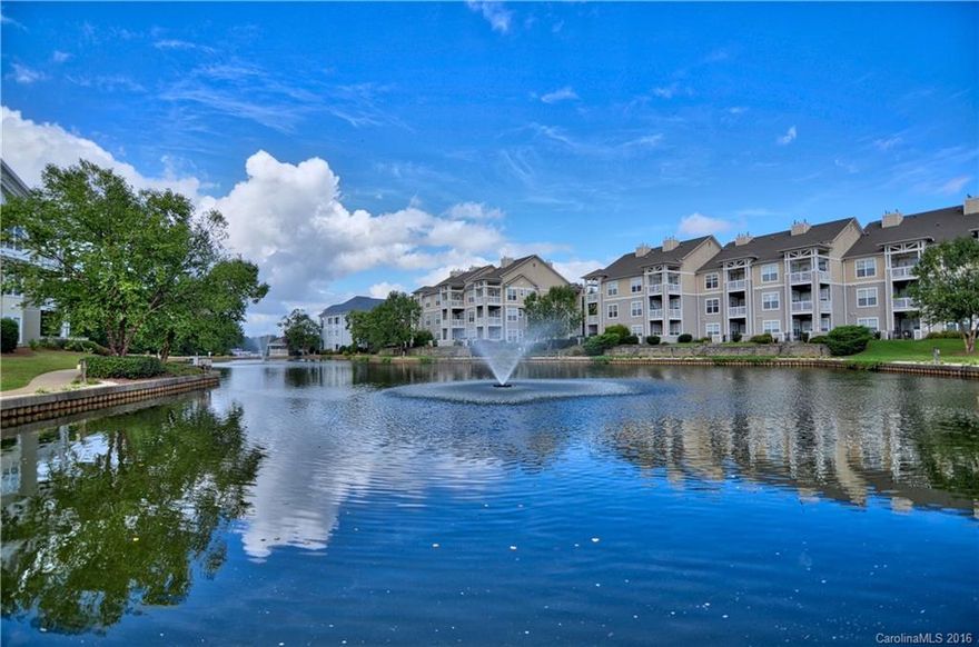 Amazing 3rd floor penthouse unit with high vaulted ceiling. Open floor plan with ceramic tile flooring. Wonderful stone accents on kitchen bar area and fireplace in great room. Master retreat w/access to balcony. Excellent water views from balcony. Easily accessible with elevator. Perfect Cornelius location close to everything with many neighborhood amenities. Convenient to shopping & restaurants. No dogs over 30lbs allowed.