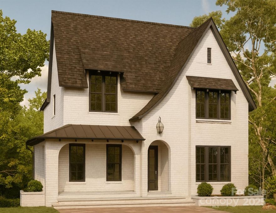 BUCKINGHAM COTTAGE
With its graceful rooflines and soft, symmetrical façade, Buckingham Cottage is a study in understated English refinement. The design evokes the poise of a Tudor revival home - elegant, balanced, and timeless - where every detail is crafted to honor the art of proportion and light.

Spanning 2,761 square feet across two stories, this home offers four bedrooms and three baths, each space thoughtfully composed for comfort and flow. The detached carriage house complements the main structure, adding both function and architectural interest. Inside, warm textures and traditional millwork meet modern sensibilities, while the arched entryway and deep-set windows frame tranquil views of the surrounding landscape.

Buckingham Cottage is not simply a dwelling - it is a reflection of grace and heritage, a place where timeless design meets the quiet rhythm of everyday life.

“Subject to final plat approval by the Town of Black Mountain. Seller reserves the right to create, retain, or grant easements affecting the subject property. CCR to be recorded prior to closing.” 

AN EXCLUSIVE FRUSTERIO DESIGN - CREATED IN PARTNERSHIP WITH STAG BROOK COTTAGES TO CELEBRATE CRAFTSMANSHIP, SOPHISTICATION, AND LEGACY IN EVERY DETAIL.

STAG BROOK COTTAGES is a curated collection of manor-sized English-inspired cottages where timeless architecture meets modern craftsmanship, located right outside of Asheville, in Black Mountain, NC. Nestled in a tranquil setting surrounded by nature, each cottage is thoughtfully designed to reflect the charm of old-world England while embracing today’s comforts and conveniences. From distinctive façades and handcrafted details to an inviting sense of community, Stag Brook Cottages offers a place not merely to live - but to belong.

- Artist’s rendering. Final design, finishes, and details may vary. 
- All information to be verified by buyer.
- Optional elevator upgrade available on select cottages.