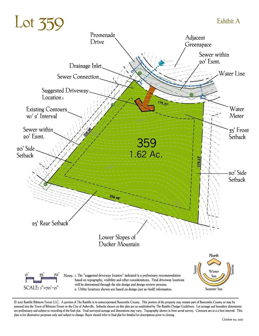 In the heart of the Ramble Biltmore Forest, a gated community on pristine property that was formerly part of the Biltmore Estate®, this homesite is conveniently located in the middle portion- making it a short walk to the Living Well Center.  The Ramble offers homesites in a community that focuses on high levels of architectural detail to those who appreciate not only fine homes, but a lovely home setting in a natural wooded environment.  Community amenities include miles of hiking trails, parks, Living Well Center complete with outdoor heated saline swimming pool, tennis, bocci and pickleball courts, fitness center and more.  Additional homesites are available.